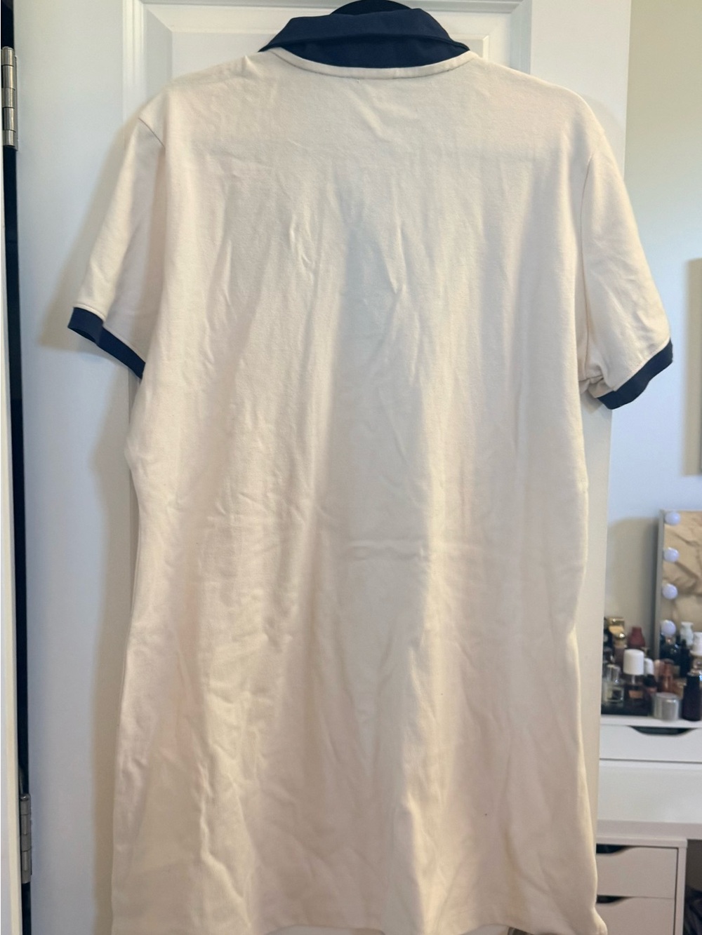 PINK Victoria's Secret Cream and Navy Polo Dress - Picture 4 of 4